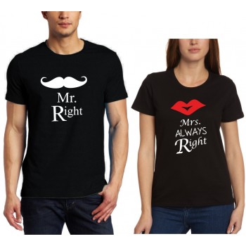 Marškinėliai Mr. and Mrs. Right